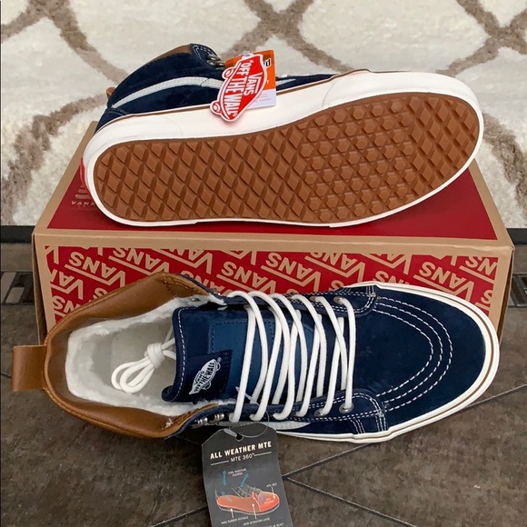 VANS SK8-Hi Mte Dress Blues/Marshmallow Men’s - Picture 4 of 16